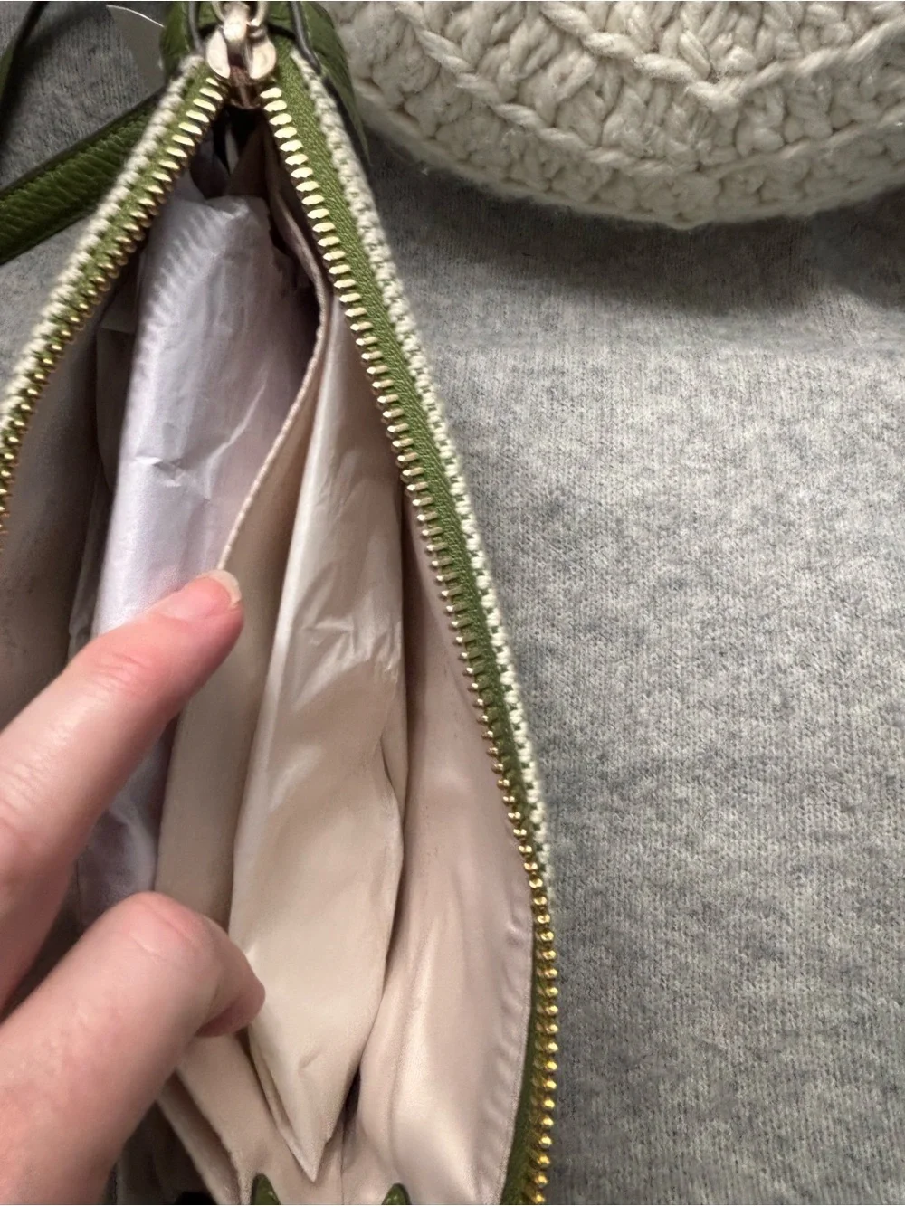 kate spade Green and Cream Canvas Leather Crossbody Bag